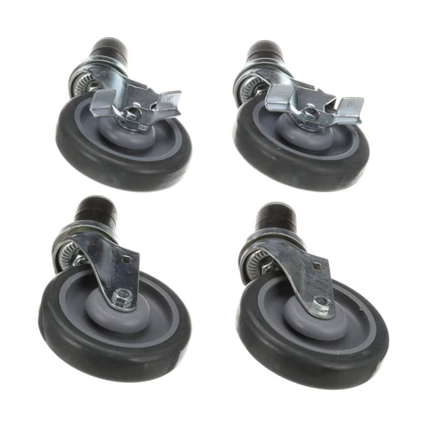 Stem Caster Set (4), 5" Std Duty, 1-5/8" Exp Ste